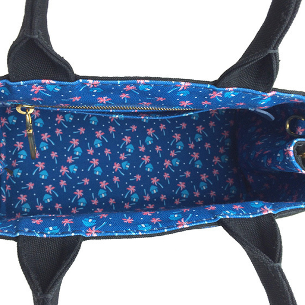 Prada Canapa Tote Black Cobalt 2way Shoulder Bag - Picture 5 of 5